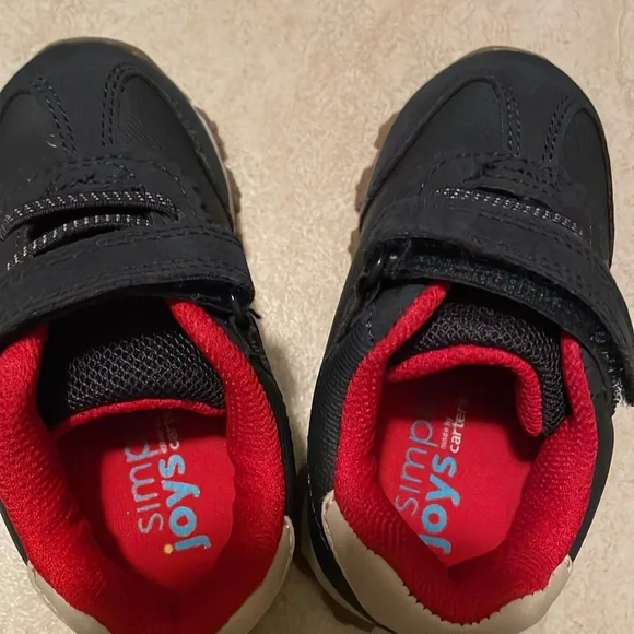 ♥️ Carter's Blue & Red Sneakers Velcro Closure shoe Baby SZ:6 Like New Condition - Picture 6 of 14